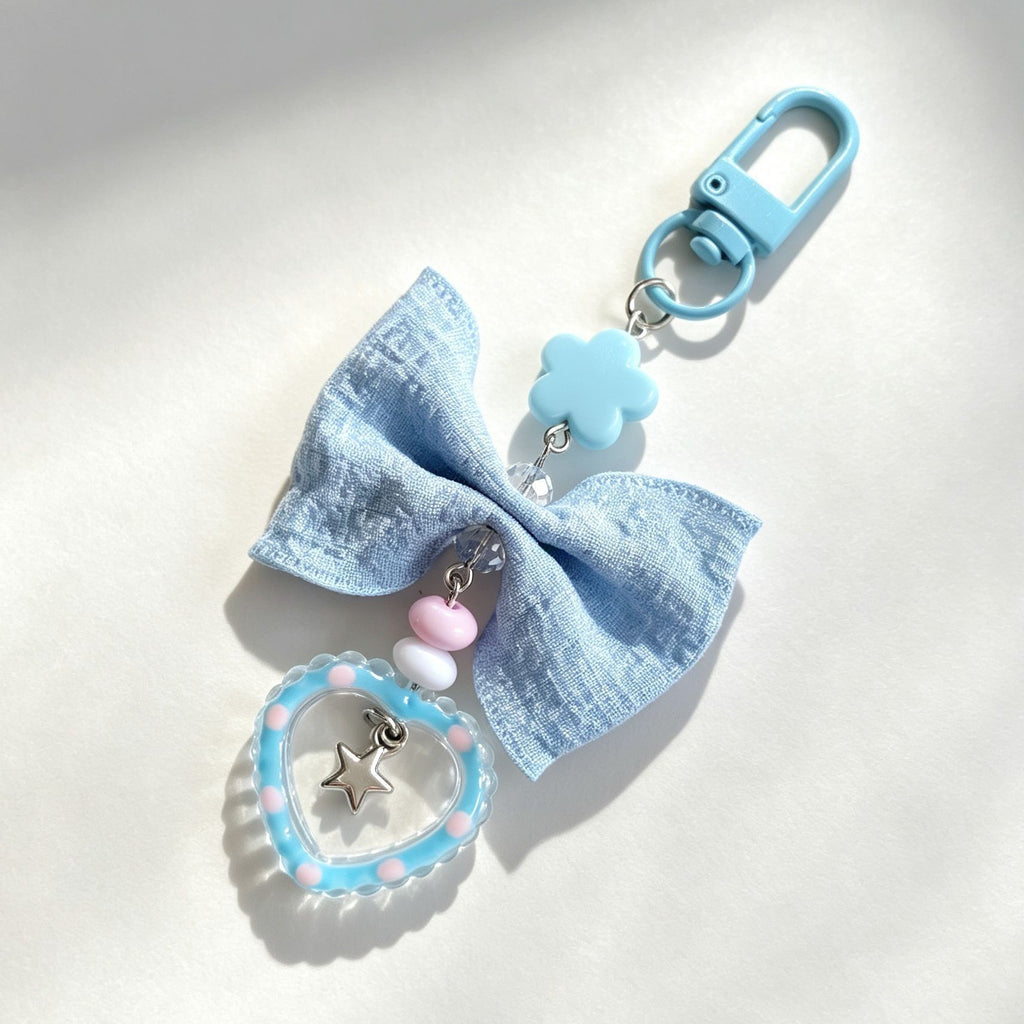Pastel Bow Beaded Keychain Phone Charm - Color_19