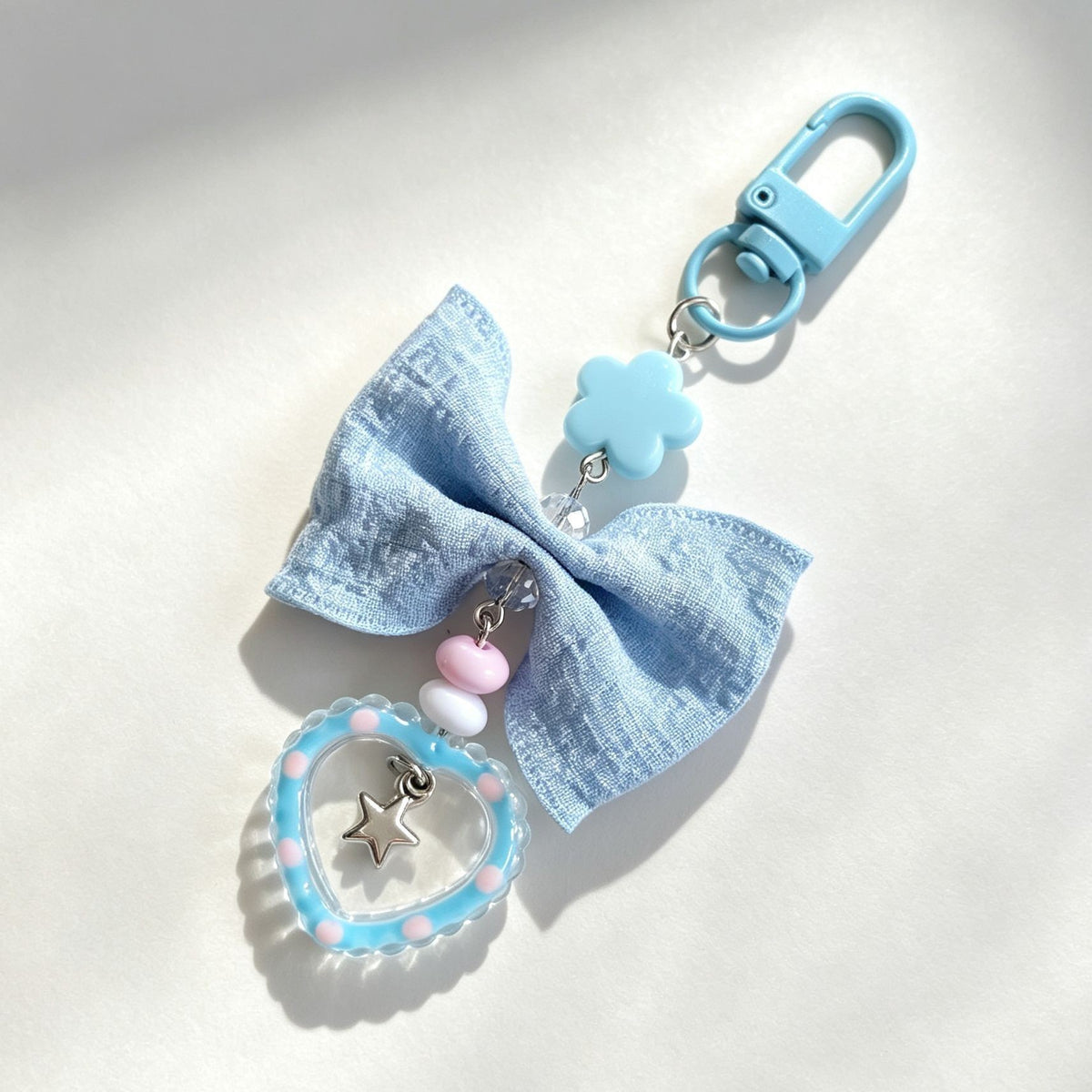 Pastel Bow Beaded Keychain Phone Charm - Color_19