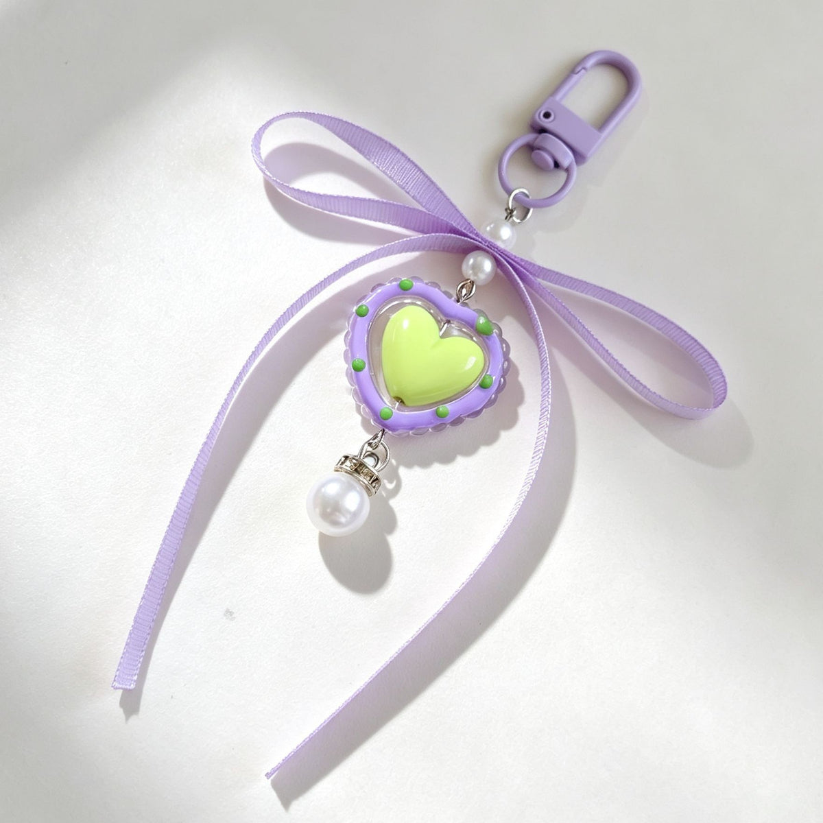 Pastel Bow Beaded Keychain Phone Charm - Color_23