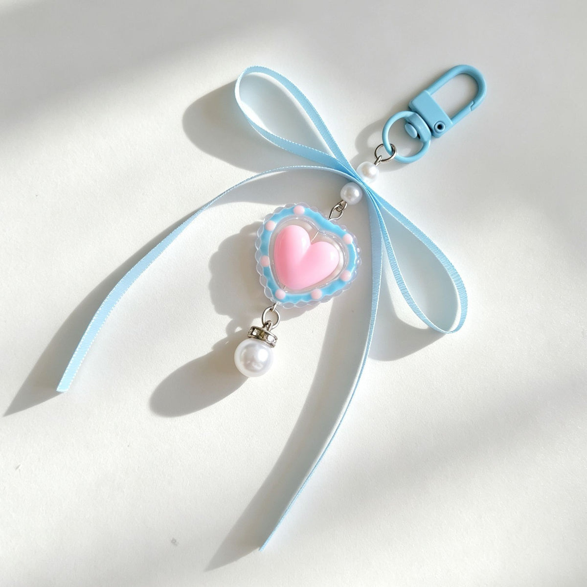 Pastel Bow Beaded Keychain Phone Charm - Color_24
