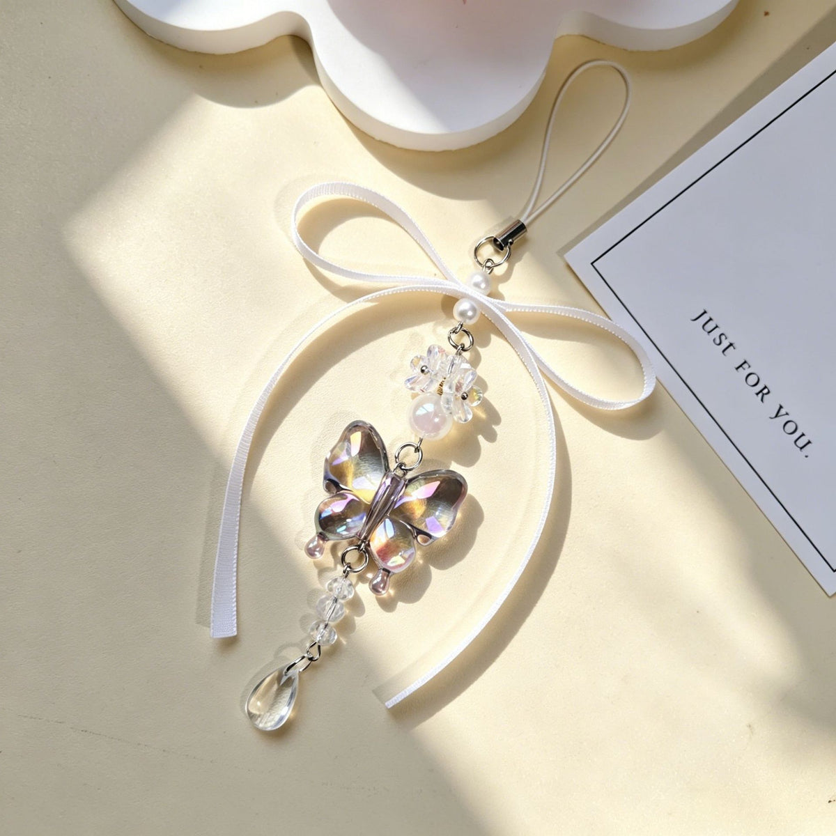 Pastel Bow Beaded Keychain Phone Charm - Color_29
