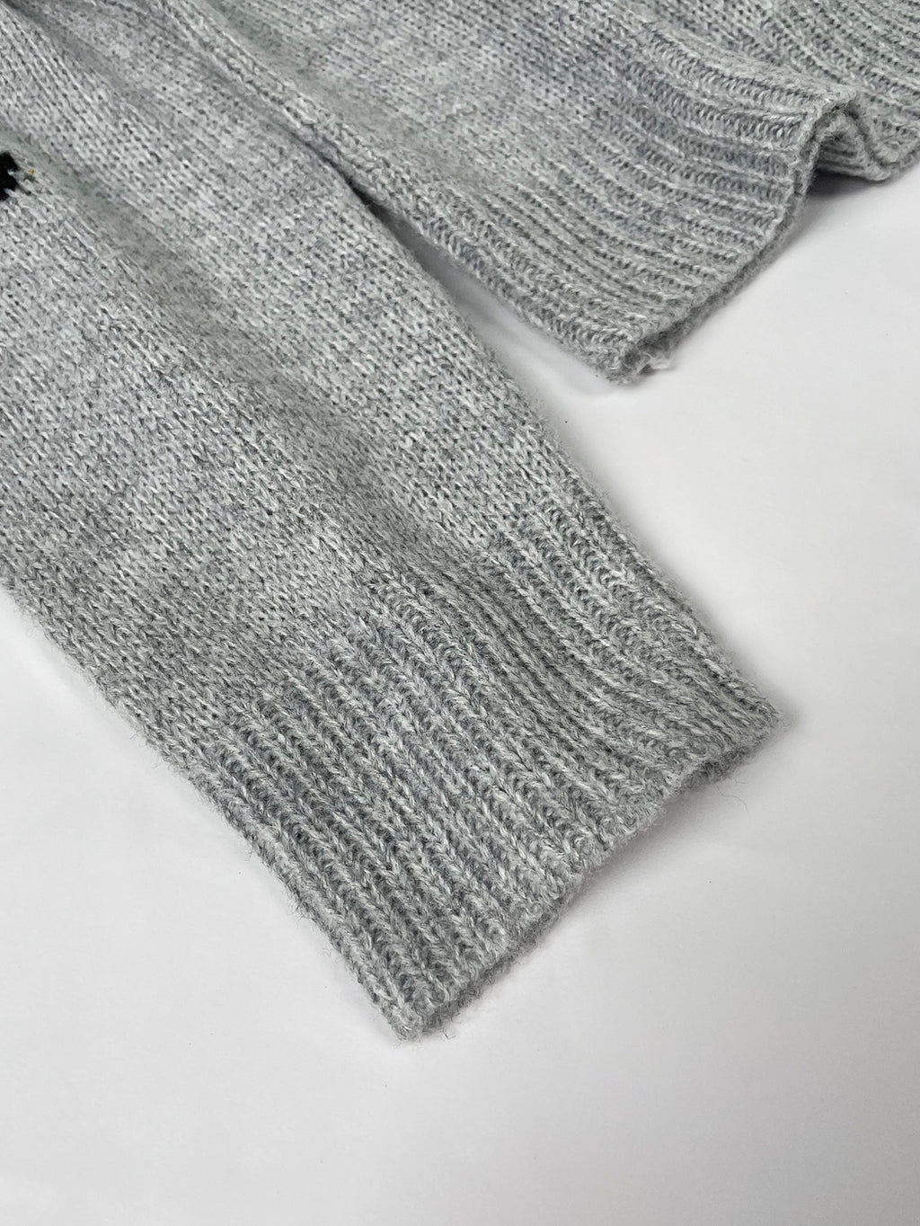 Retro Daisy Intarsia Knit Jumper - Grey - 3