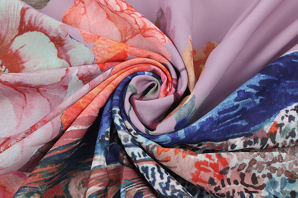Painted Peacock And Floral Belted Kimono - Purple - 10