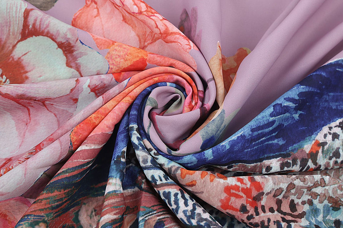 Painted Peacock And Floral Belted Kimono - Purple - 10