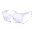 Angular Cat Eye Cutout Bridge Sunglasses - White