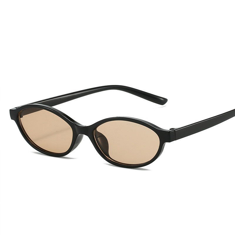 Narrow Oval Sunglasses With Slim Arms - Color_02