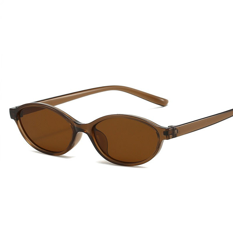 Narrow Oval Sunglasses With Slim Arms - Color_03