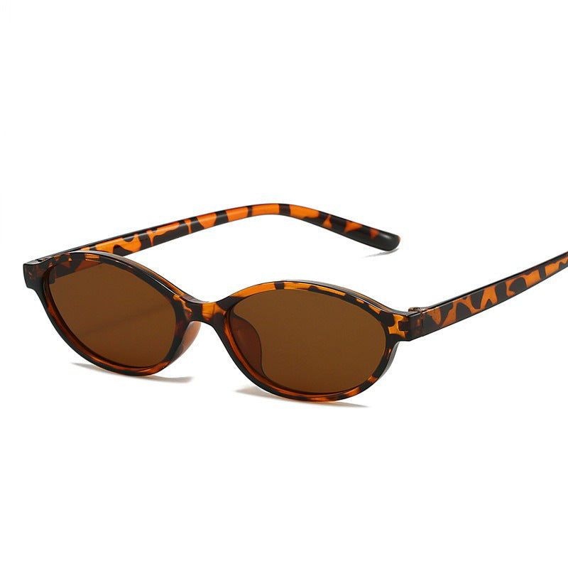 Narrow Oval Sunglasses With Slim Arms - Color_04