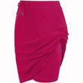 Draped Wrap Skort With Drawstring Waist - RoseRed