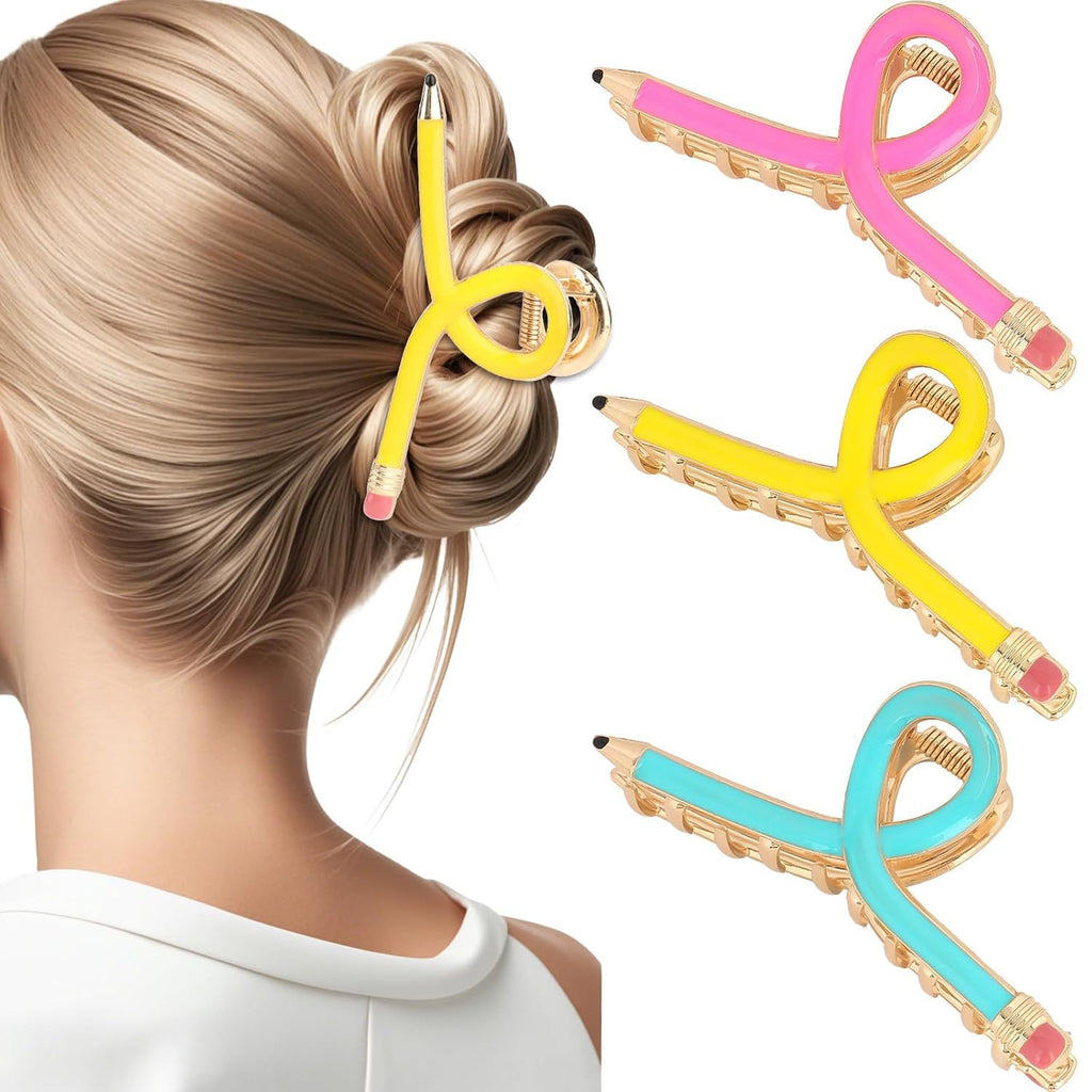 Novelty Pencil Hair Claw Clips For Updos