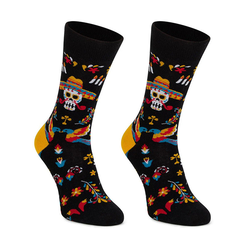 Day of the Dead Skeleton Crew Socks - Dancing