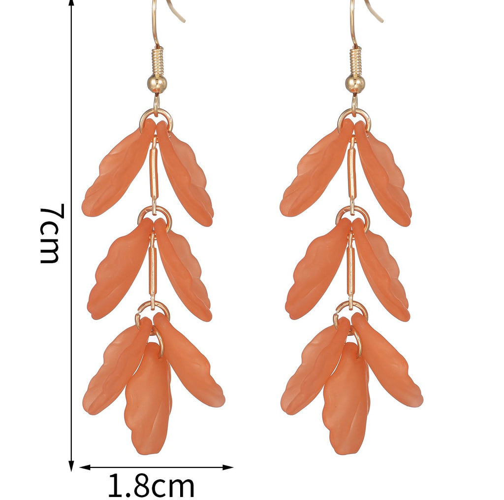 Frosted Petal Cluster Drop Earrings - view 1