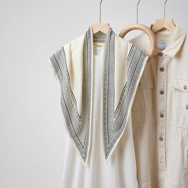 Printed Bandana Style Triangle Neck Scarf - A01