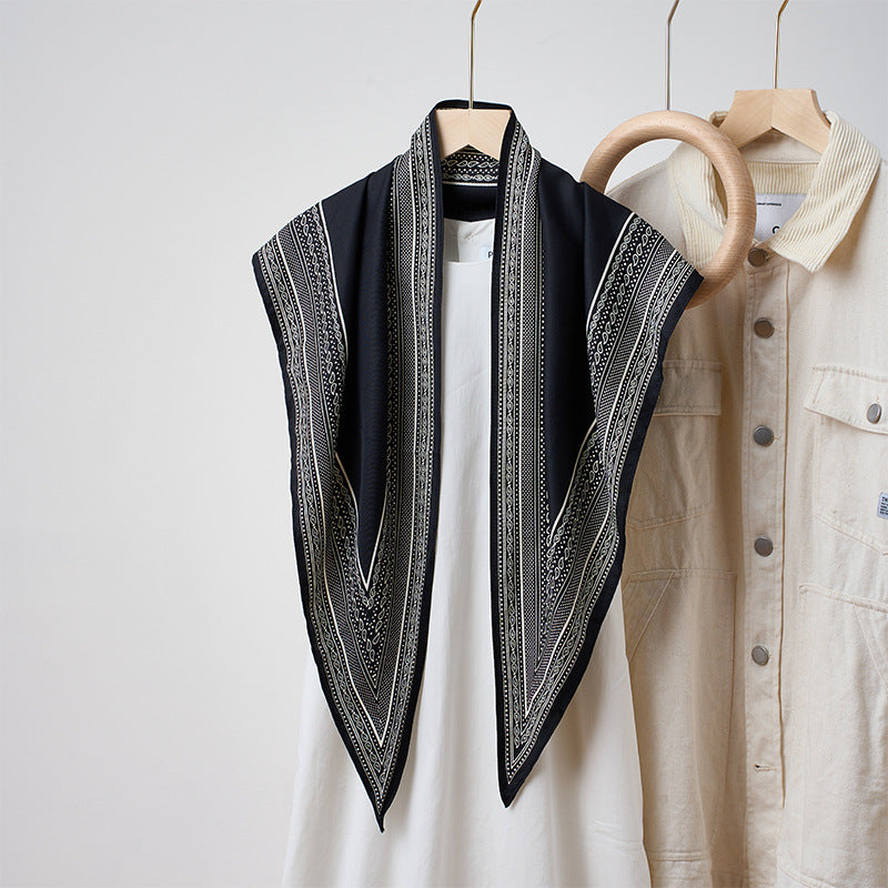 Printed Bandana Style Triangle Neck Scarf - A02