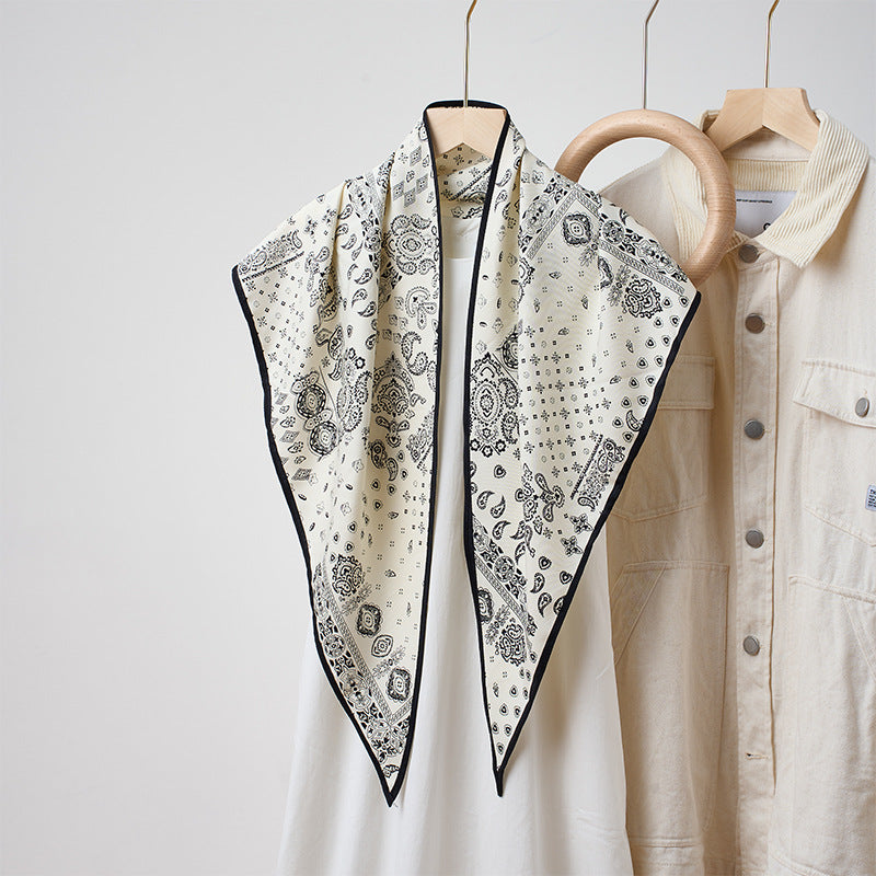 Printed Bandana Style Triangle Neck Scarf - A03