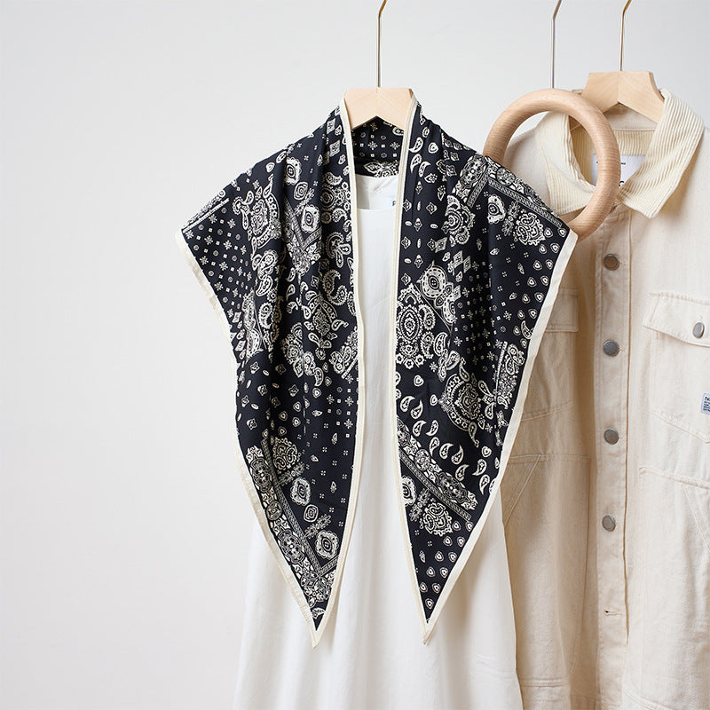 Printed Bandana Style Triangle Neck Scarf - A04