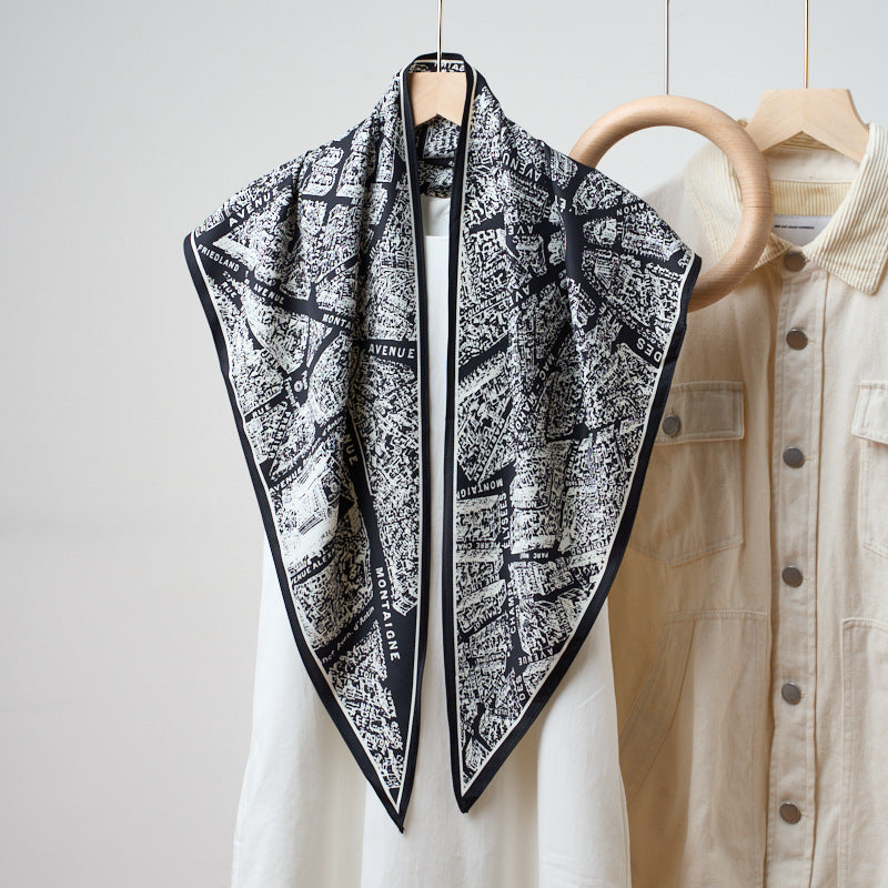 Printed Bandana Style Triangle Neck Scarf - A08