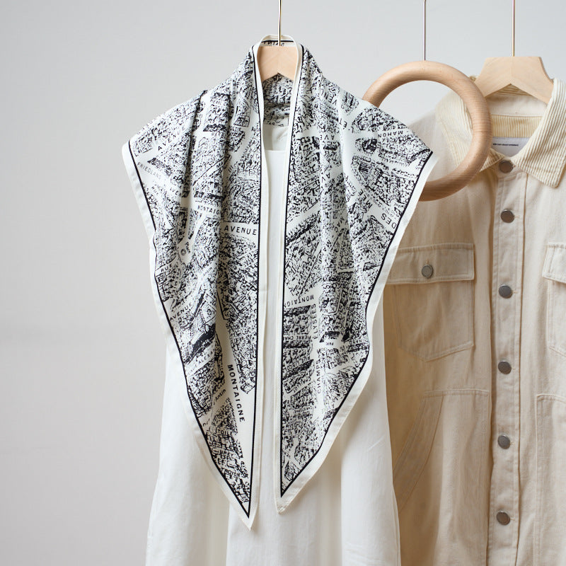 Printed Bandana Style Triangle Neck Scarf - A09
