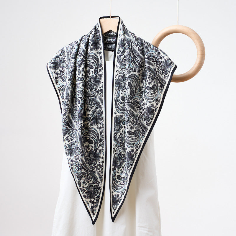 Printed Bandana Style Triangle Neck Scarf - A10