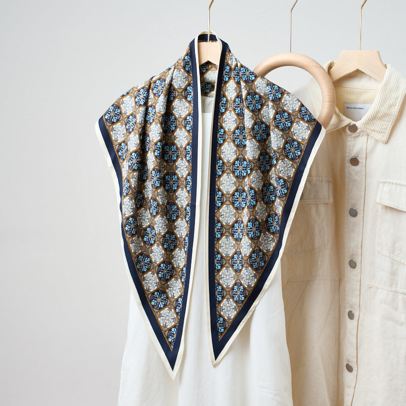 Printed Bandana Style Triangle Neck Scarf - A14