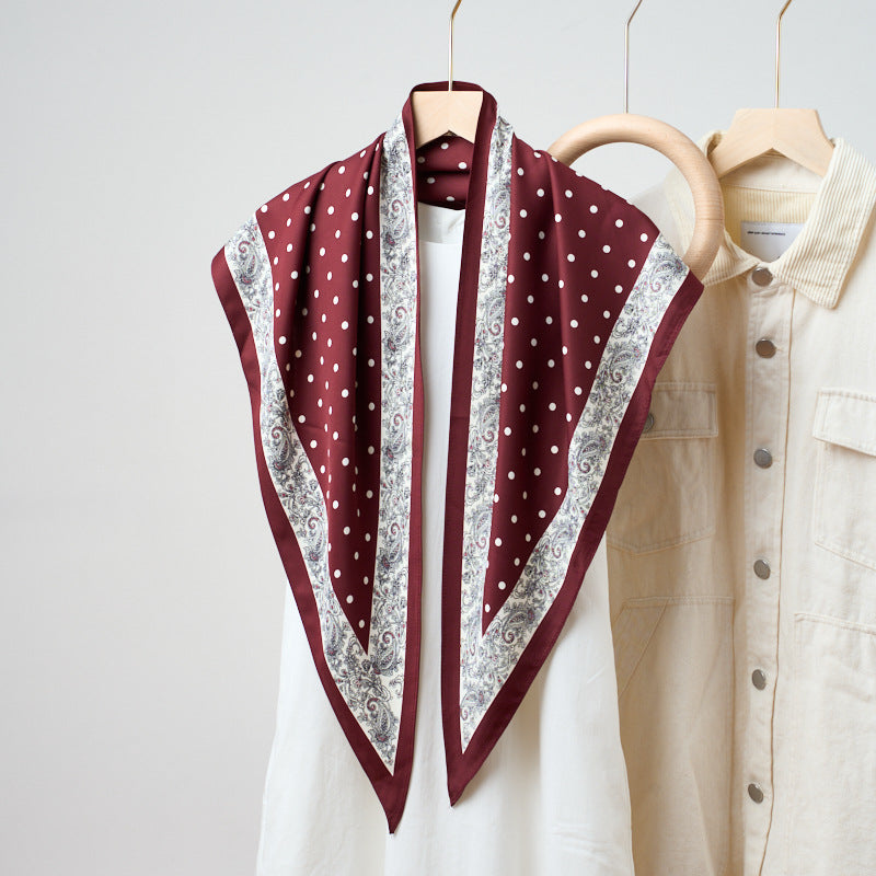 Printed Bandana Style Triangle Neck Scarf - A17