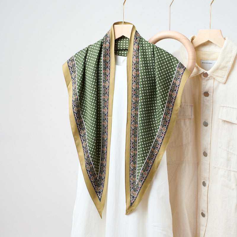 Printed Bandana Style Triangle Neck Scarf - A20