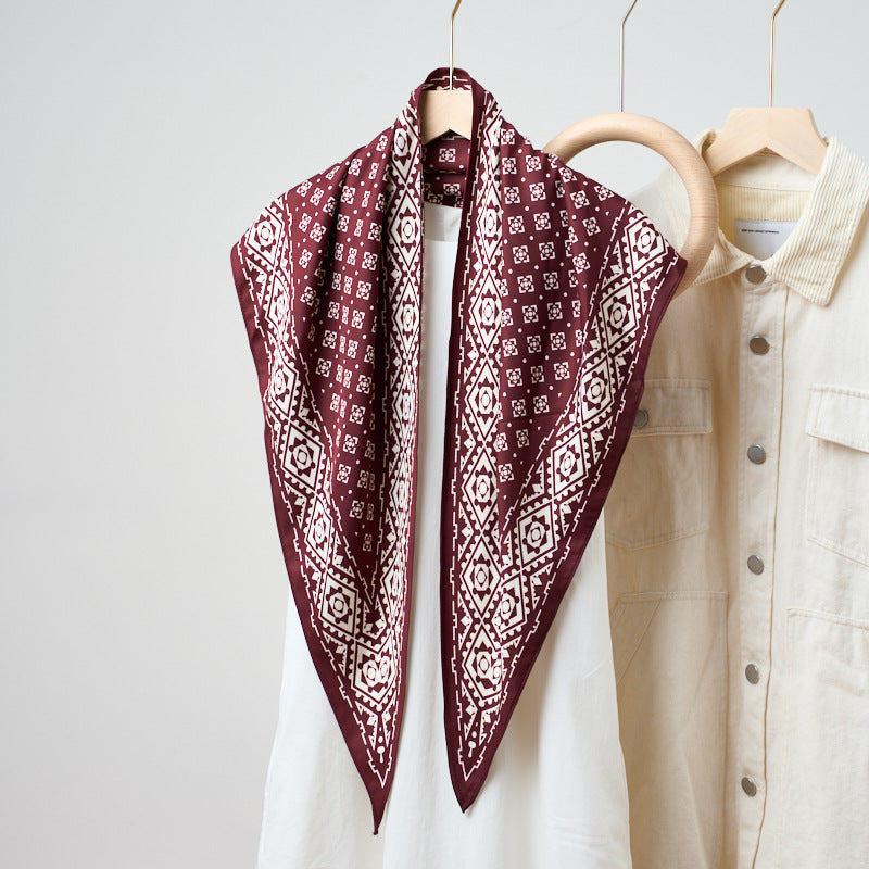 Printed Bandana Style Triangle Neck Scarf - A25