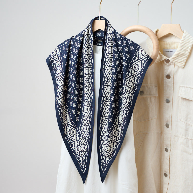 Printed Bandana Style Triangle Neck Scarf - A26