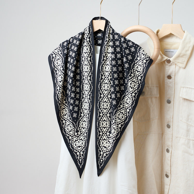 Printed Bandana Style Triangle Neck Scarf - A27