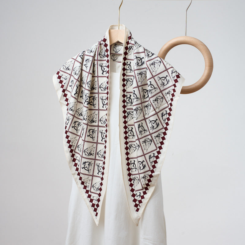 Printed Bandana Style Triangle Neck Scarf - A43