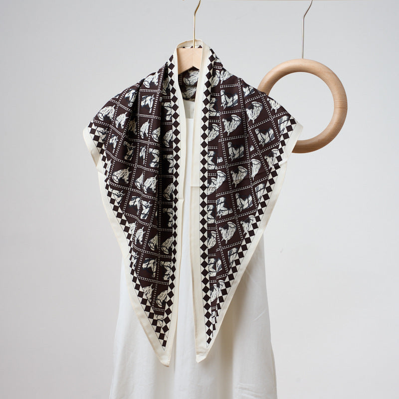 Printed Bandana Style Triangle Neck Scarf - A44