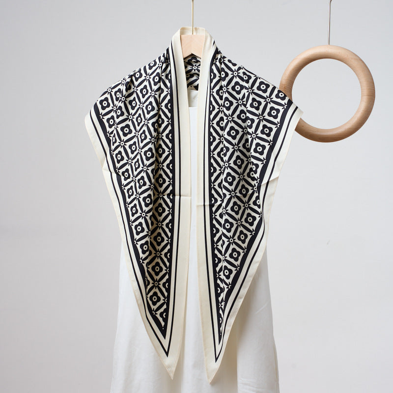 Printed Bandana Style Triangle Neck Scarf - A47