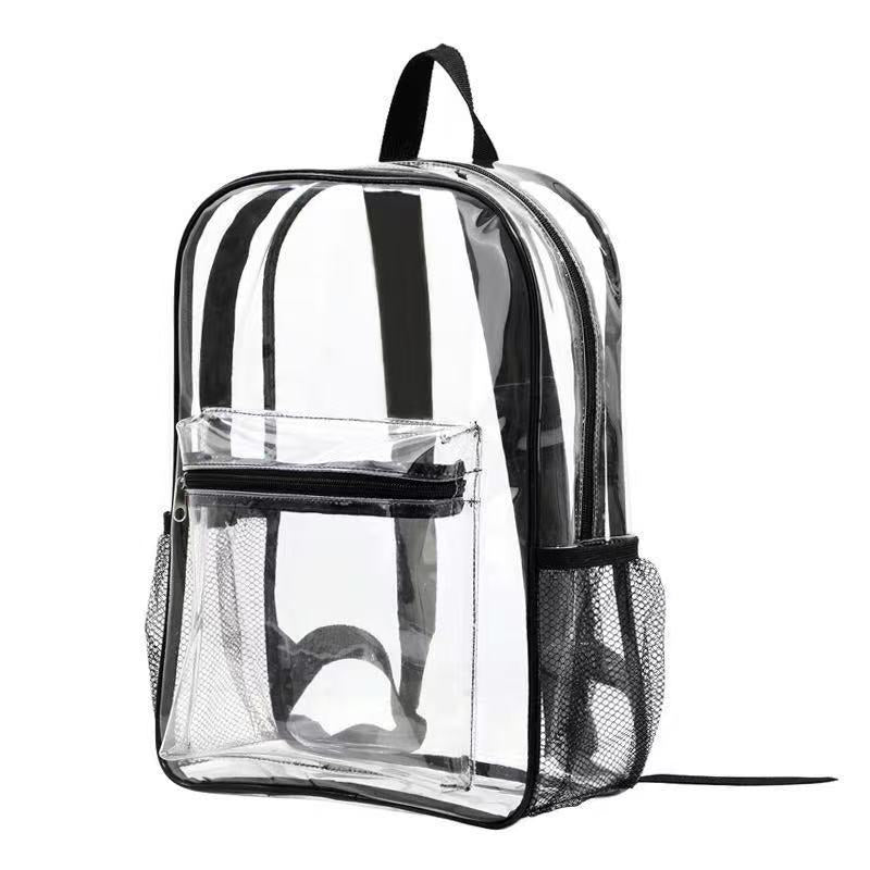 Kids See Through Backpack With Mesh Pockets - Black