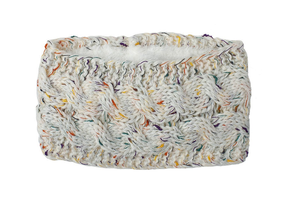 Chunky Cable Knit Fleece Lined Ear Warmer Headband