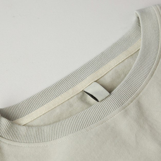 Cropped Drop Shoulder Sweatshirt - Green - 1