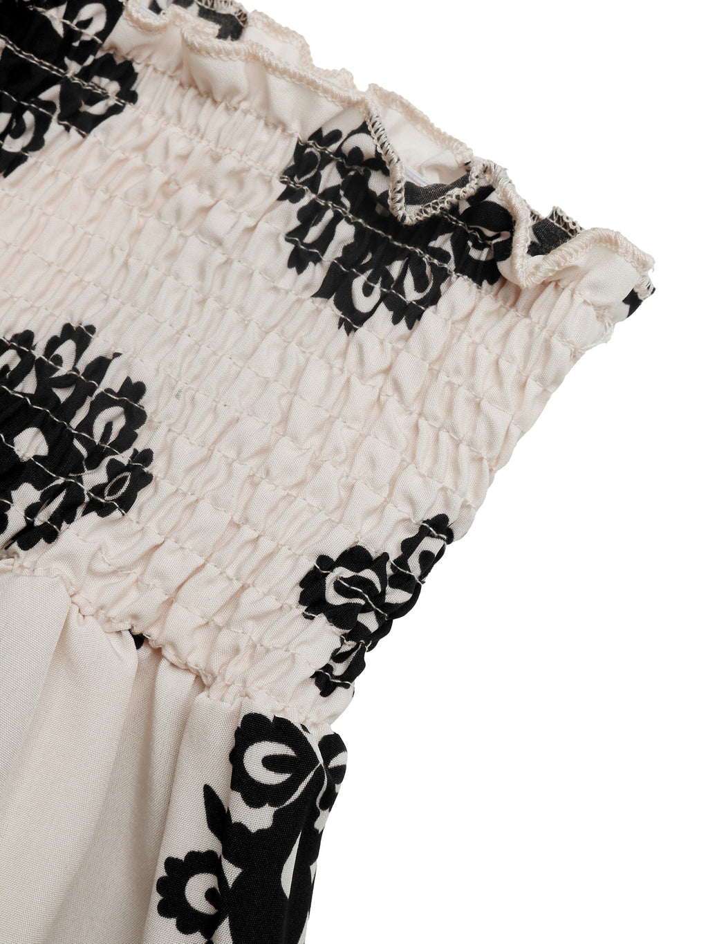 Medallion Print Smocked Waist Flowy Shorts - Apricot - 5