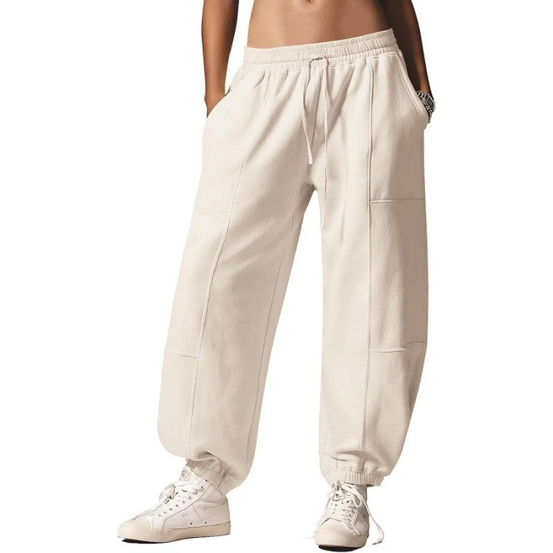 Paneled Baggy Barrel Leg Workout Sweatpants