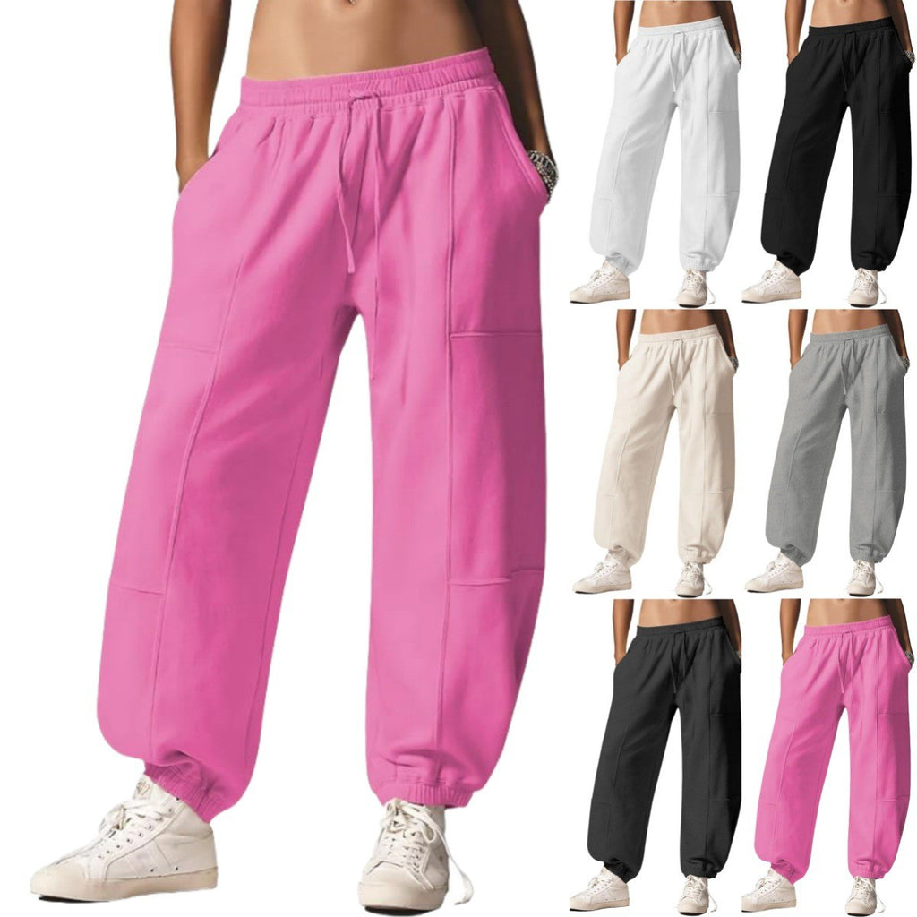Paneled Baggy Barrel Leg Workout Sweatpants