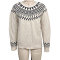 Nordic Yoke Fair Isle Knit Sweater - Apricot