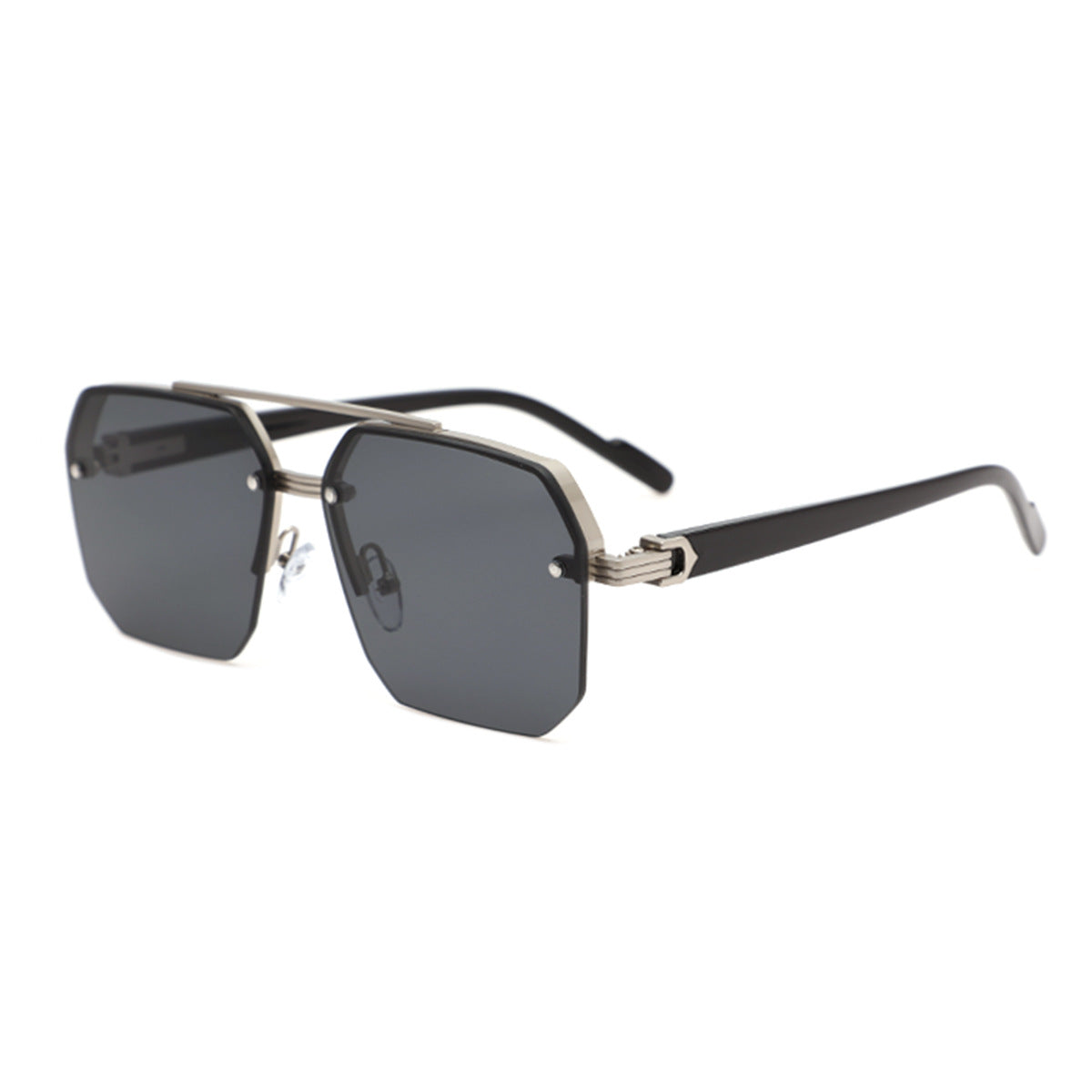 Semi Rimless Double Bridge Sunglasses