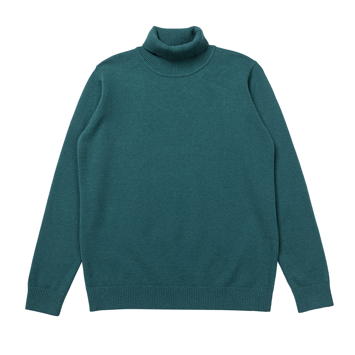 Classic Fitted Turtleneck Pullover Sweater - Green