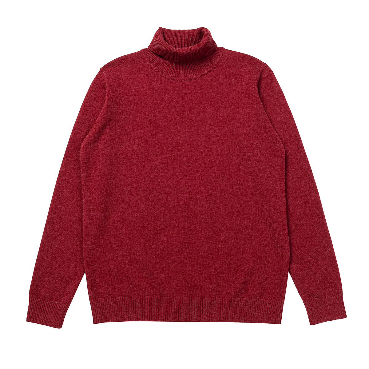 Classic Fitted Turtleneck Pullover Sweater - Red
