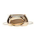 Sculptural Hoop Handle Box Clutch - Mirror Gold