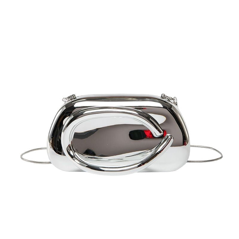 Sculptural Hoop Handle Box Clutch
