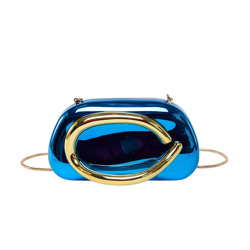 Sculptural Hoop Handle Box Clutch