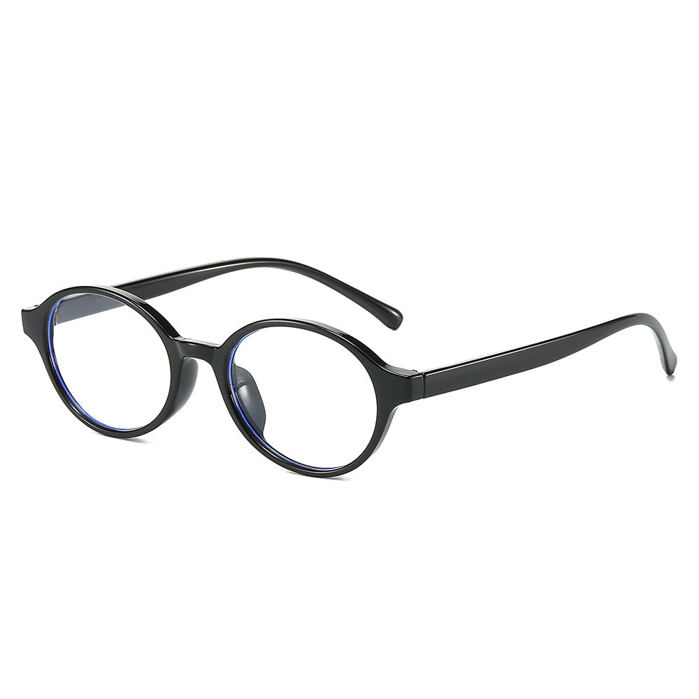 Retro Round Acetate Frame Eyeglasses - Black