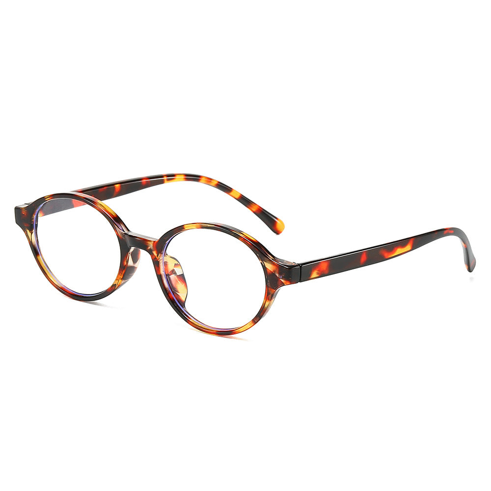 Retro Round Acetate Frame Eyeglasses - Leopard