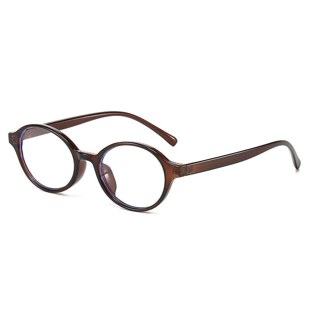 Retro Round Acetate Frame Eyeglasses - Tea