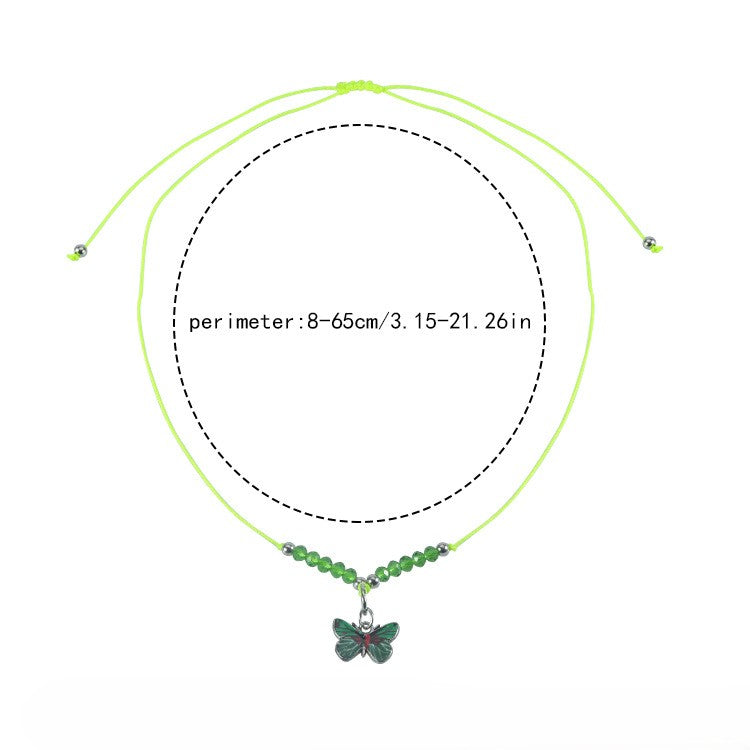 Butterfly Charm Beaded Cord Bracelet Set - view 1