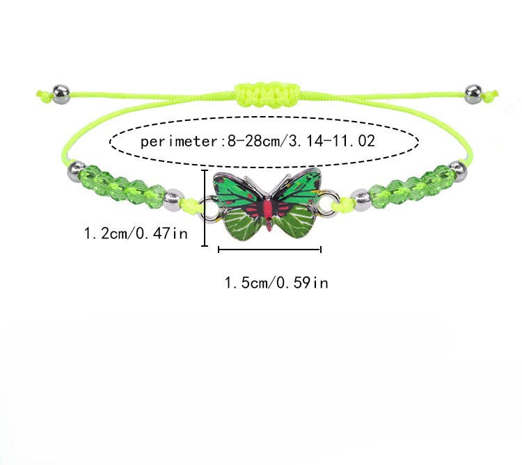 Butterfly Charm Beaded Cord Bracelet Set - view 2